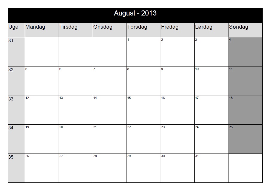 August 2013